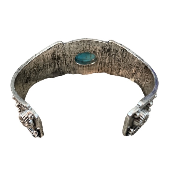 Silver & Turquoise Western Cuff Bracelet - Picture 3 of 3